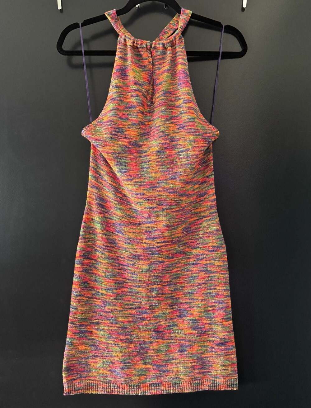 Halter Dress in Multi-Colored Knit cover up